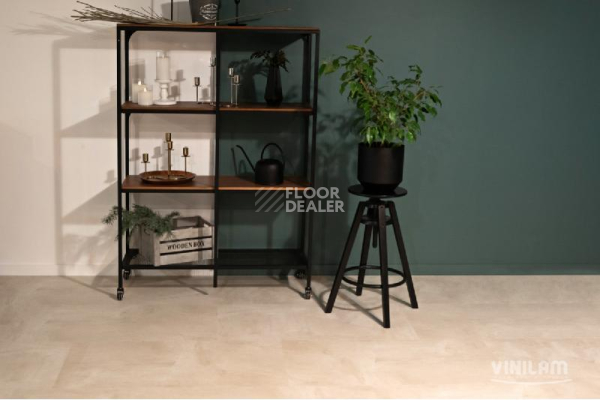 Кварцвиниловые полы Vinilam Ceramo Stone 2,5 мм 71615 Бетон Белый фото 1 | FLOORDEALER